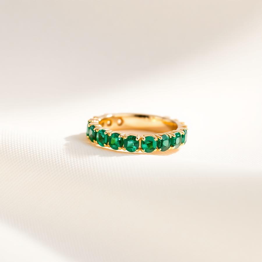 Nila Emerald Eternity Band
